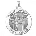 thumbnail image 1 of PicturesOnGold.com Saint Dismas Round Religious Medal Adult Unisex Pendant - 2/3 inch 14K White Gold, 1 of 8