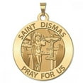 thumbnail image 1 of PicturesOnGold.com Saint Dismas Round Religious Medal Female Adult - 3/4 inch Size of a Nickel -Solid 14K Yellow Gold, 1 of 8
