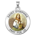 thumbnail image 1 of PicturesOnGold.com Saint Dymphna Round Religious Medal Unisex Female Adult Color - 1 inch Size of a Quarter, Sterling Silver, 1 of 4