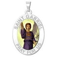 thumbnail image 1 of PicturesOnGold.com Saint Gabriel Oval Religious Medal Color - 1/2 x 2/3 inch Size of Dime, Sterling Silver, 1 of 2