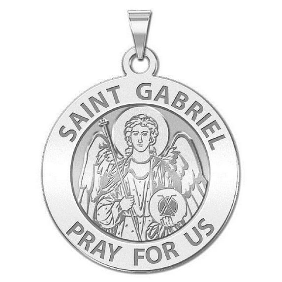 PicturesOnGold.com Saint Gabriel Religious Medal Necklace Pendants Adult - 1 in - Sterling Silver