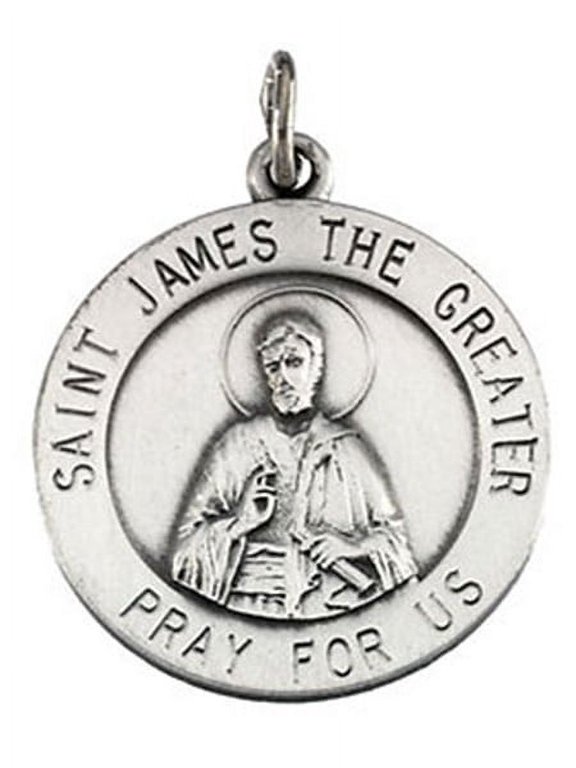 Saint James Religious Medal - Solid Sterling Silver, Just Under 2/3" (18.0mm)