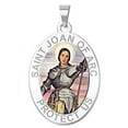 thumbnail image 1 of PicturesOnGold.com Saint Joan of Arc Religious Medal Color - 2/3 X 3/4 Inch Size of Nickel, Solid 14K White Gold, 1 of 2