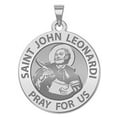 thumbnail image 1 of PicturesOnGold.com Saint John Leonardi Religious Medal Pandant - 1 inch Size of a Quarter -Solid 14K White Gold, 1 of 2