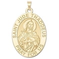 thumbnail image 1 of PicturesOnGold.com Saint Jude Religious Medal Female Adult - 2/3 x 3/4 inch Size of Nickel, Solid 14K Yellow Gold, 1 of 8