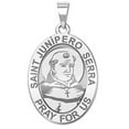 thumbnail image 1 of PicturesOnGold.com Saint Junipero Serra Oval Medal Female Adult - 3/4 inch x 1 inch - Sterling Silver, 1 of 8