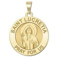 thumbnail image 1 of PicturesOnGold.com Saint Lucretia Religious Medal Female Adult - 3/4 inch Size of a Nickel in Solid 14K Yellow Gold, 1 of 8