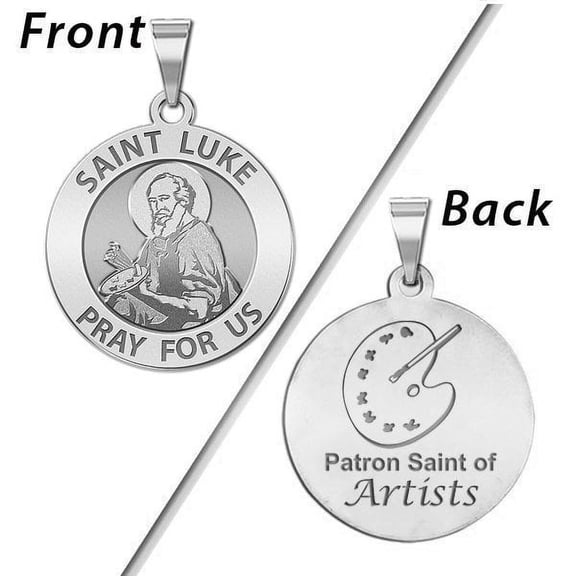 PicturesOnGold.com Saint Luke Double Sided Artists Religious Medal - 2/3 inch Size of Dime, Sterling Silver