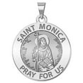 thumbnail image 1 of PicturesOnGold.com Saint Monica Religious Medal Necklace Pendants Unisex Adult - 1 inch Size of a Quarter 14K White Gold, 1 of 6