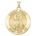thumbnail image 1 of PicturesOnGold.com Saint Paul Religious Medal - 1 in Size of a Quarter in Solid 14K Yellow Gold, 1 of 1