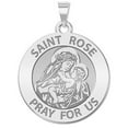 thumbnail image 1 of PicturesOnGold.com Saint Rose of Lima Religious Medal Female Adult - 2/3 inch Size of Dime, Solid 14K White Gold, 1 of 8