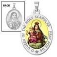 thumbnail image 1 of PicturesOnGold.com Scapular Religious Medal OVAL Color - 1/2 X 2/3 Inch Size of Dime, Solid 14K White Gold, 1 of 2