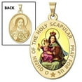 thumbnail image 1 of PicturesOnGold.com Scapular Religious Medal OVAL Color - 1/2 X 2/3 Inch Size of Dime, Solid 14K Yellow Gold, 1 of 4