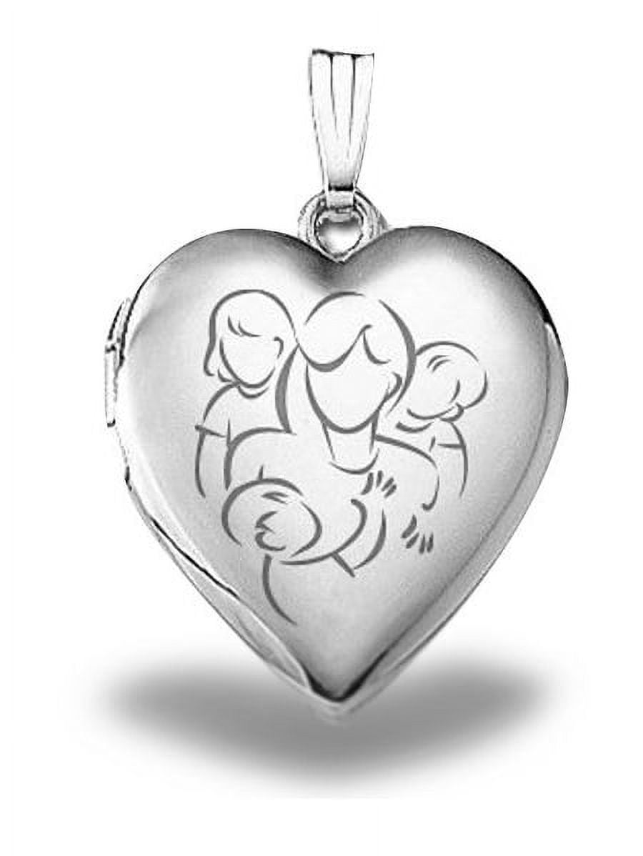 PicturesOnGold.com Sterling Silver Mom with Daughter and Two Sons ...