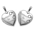 thumbnail image 1 of PicturesOnGold.com Sterling Silver Partners in Crime Locket Sets - 3/4 Inch X 3/4 Inch in Sterling Silver, 1 of 1