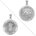 thumbnail image 1 of PicturesOnGold.com Swimmer (female) - Saint Christopher Doubledside Sports Religious Medal - 2/3″ Size of a Dime, Sterling Silver, 1 of 2