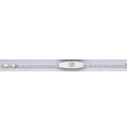 Picturesongold.Com 14K White Gold Anchor Link Medical Id Bracelet - 8 Inches