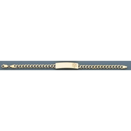 Picturesongold.Com 14K Yellow Gold Curb Link Medical id Bracelet - 8 inches