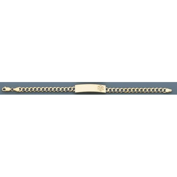 Picturesongold.Com 14K Yellow Gold Curb Link Medical id Bracelet - 8 inches