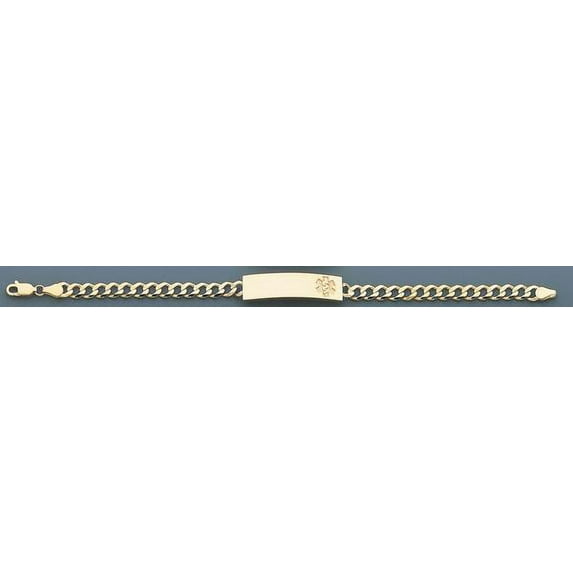 Picturesongold.Com 14K Yellow Gold Curb Link Medical id Bracelet - 8 inches