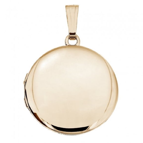 Picturesongold.Com 14K Yellow Gold Filled Round Locket Necklaces Unisex-Adult - 3/4 inch x 3/4 inch