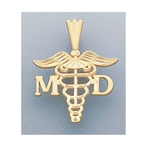 Picturesongold.Com 14K Yellow Gold M.D. Pendant - Approx. 3/4 Inch X 1 Inch