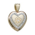 thumbnail image 1 of Picturesongold.Com Cremation and Hair Locket W/ Diamond Center - 3/4 inch x 3/4 in Solid 14K Yellow Gold, 1 of 1