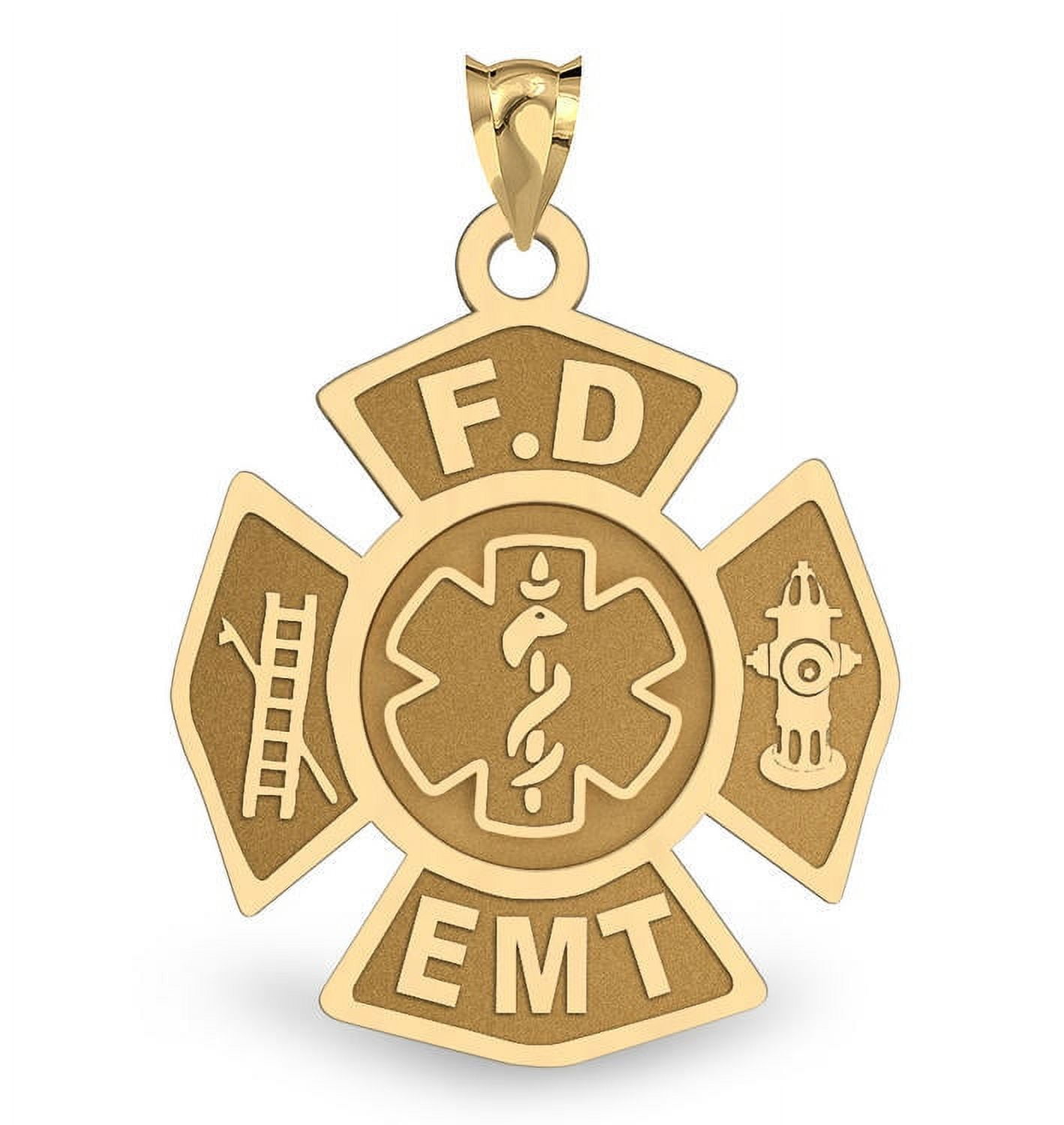 Picturesongold.Com Firefighter EMT Badge Female Adult- 3/4 inch x 3/4 ...