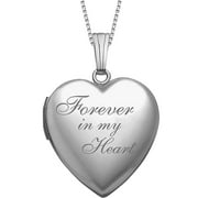 Forever in My Heart - Locket Necklace Adult with 18 inch Chain Sterling Silver