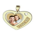 thumbnail image 1 of Picturesongold.Com Heart W/ "I Love You" Etched Necklace Pendants - 1 inch x 1 inch - Solid 14K Rose Gold, 1 of 4