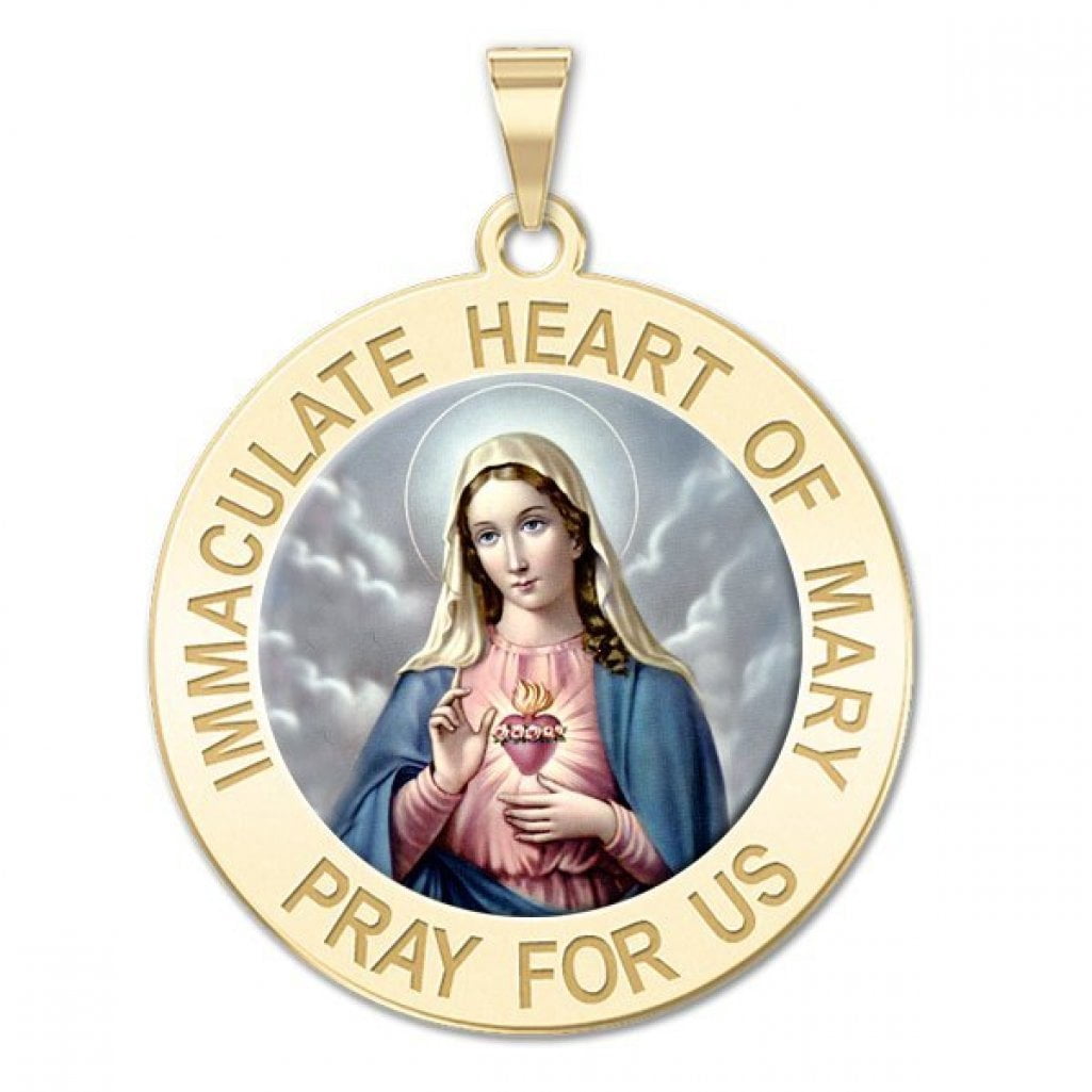 Saint Monica With Saint Augustine Religious Medal - 3/4 Inch Sterling Silver, Chain Not Included