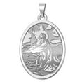 thumbnail image 1 of Picturesongold.Com Jesus Agony the Garden Necklace Pendants Adult 1/2 x 2/3 in Dime 14K White Gold, 1 of 4