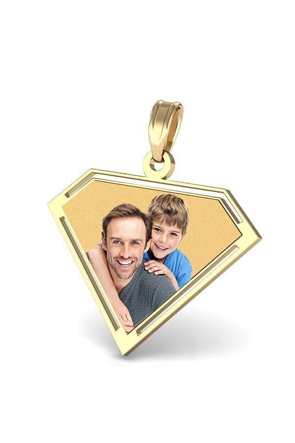 Large Super Guy/Gal Style Pendant - Solid 14K Yellow Gold