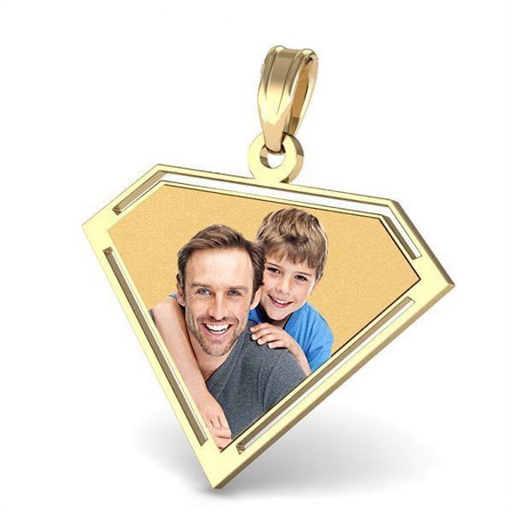 Picturesongold.Com Large Super Guy/Gal Style Pendant - Solid 14K Yellow Gold