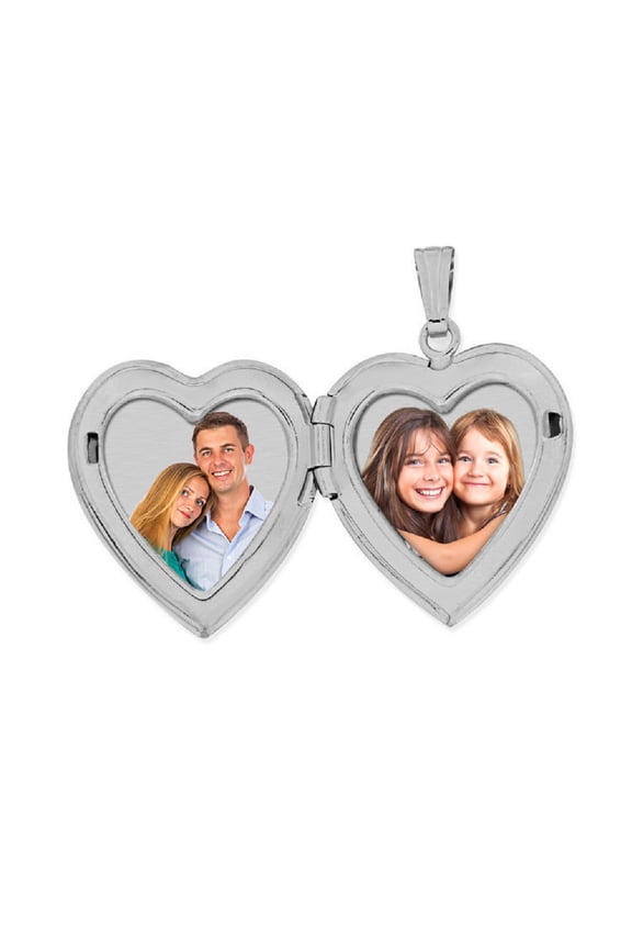 Mermaid Necklace Locket - Sterling Silver Heart Mermaid Locket - 3/4 inch x 3/4 inch