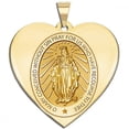 thumbnail image 1 of Picturesongold.Com Miraculous Medal Heart Shaped Necklace Pendants - 3/4 inch x 3/4 inch Solid 14K Yellow Gold, 1 of 4