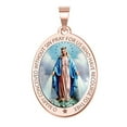 thumbnail image 1 of Picturesongold.Com Miraculous Medal Oval Necklace Pendants Adult - 3/4 inch x 1 inch - 14K Rose Gold, 1 of 7