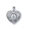 thumbnail image 1 of Picturesongold.Com Miraculous Medal W/ Cubic Zirconias Necklace Pendants Under 1 in x Under 1 in in Genuine Sterling Silver, 1 of 1