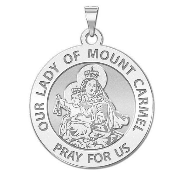 Picturesongold.Com Our Lady of Mount Carmel Religious Medal Female Adult-2/3" Dime Sterling Silver
