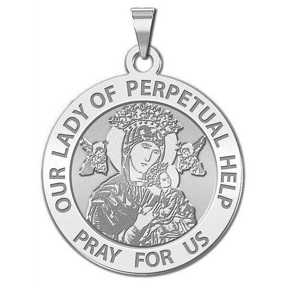 Picturesongold.Com Our Lady of Perpetual Help Religious Medal - 3/4 inch Size of a Nickel -Sterling Silver