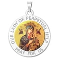 thumbnail image 1 of Picturesongold.Com Our Lady of Perpetual Help Religious Medal Color-1 inch Quarter 14K White Gold, 1 of 8