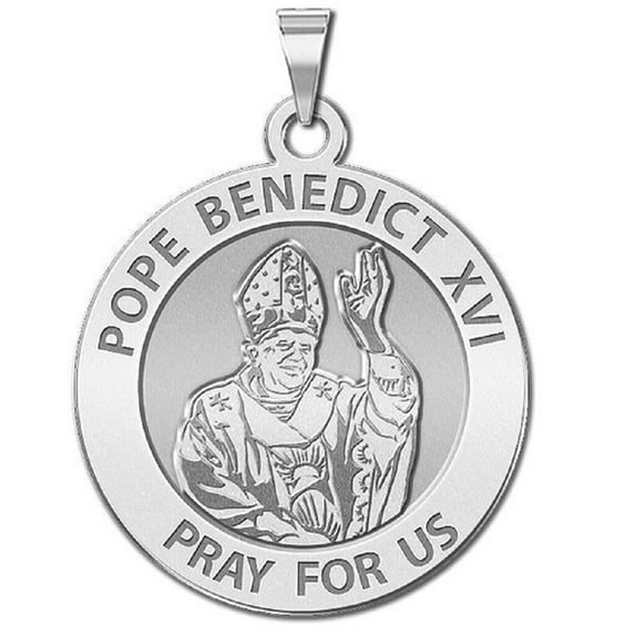 Picturesongold.Com Pope Benedict XVI Religious Medal Female Adult-1 in Quarter 14K White Gold