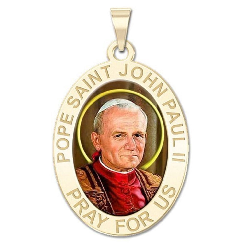 Picturesongold.Com Pope Saint John Paul II Oval Religious Color Medal ...