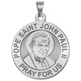 thumbnail image 1 of Picturesongold.Com Pope Saint John Paul II Religious Medal Necklace Pendants - 1 inch Size of a Quarter -Sterling Silver, 1 of 6