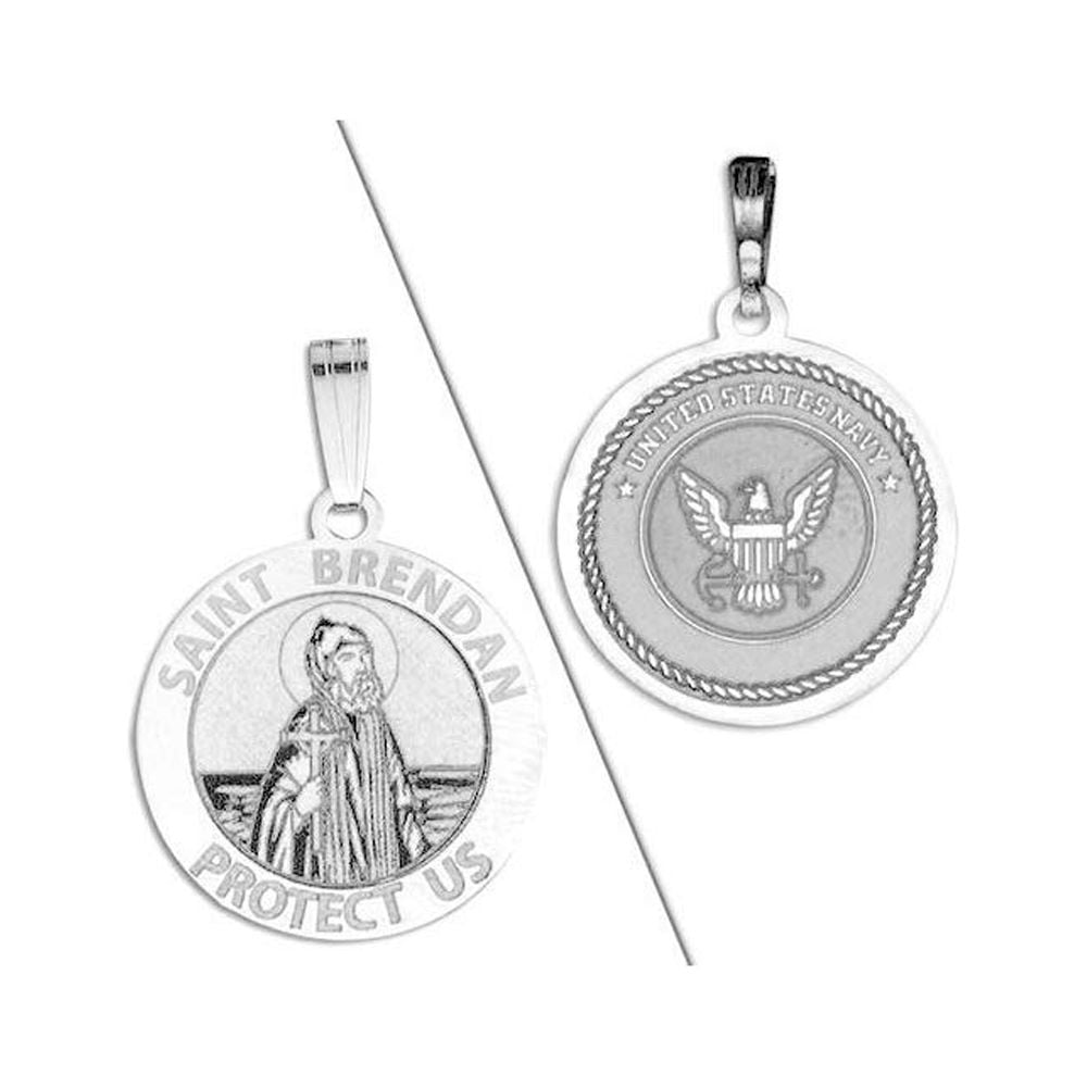 Saint Brendan Doubledside Navy Religious Medal
