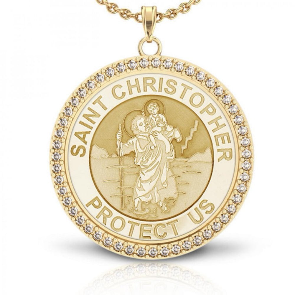 St christopher cheap diamond pendant