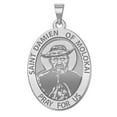 thumbnail image 1 of Picturesongold.Com Saint Damien of Molokai Religious Medal Female Adult- 1/2 x 2/3 in 14K White Gold, 1 of 7