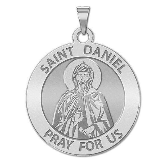 Picturesongold.Com Saint Daniel the Stylite Religious Medal Female Adult - 1 inch Sterling Silver