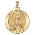 thumbnail image 1 of Picturesongold.Com Saint Dymphna Round Religious Medal Necklace Pendants Adult-10k Yellow Gold-1x1in, 1 of 6