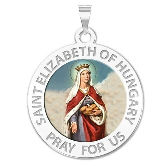 Picturesongold.Com Saint Elizabeth of Hungary Religious Medal Female Adult -2/3 inch Sterling Silver